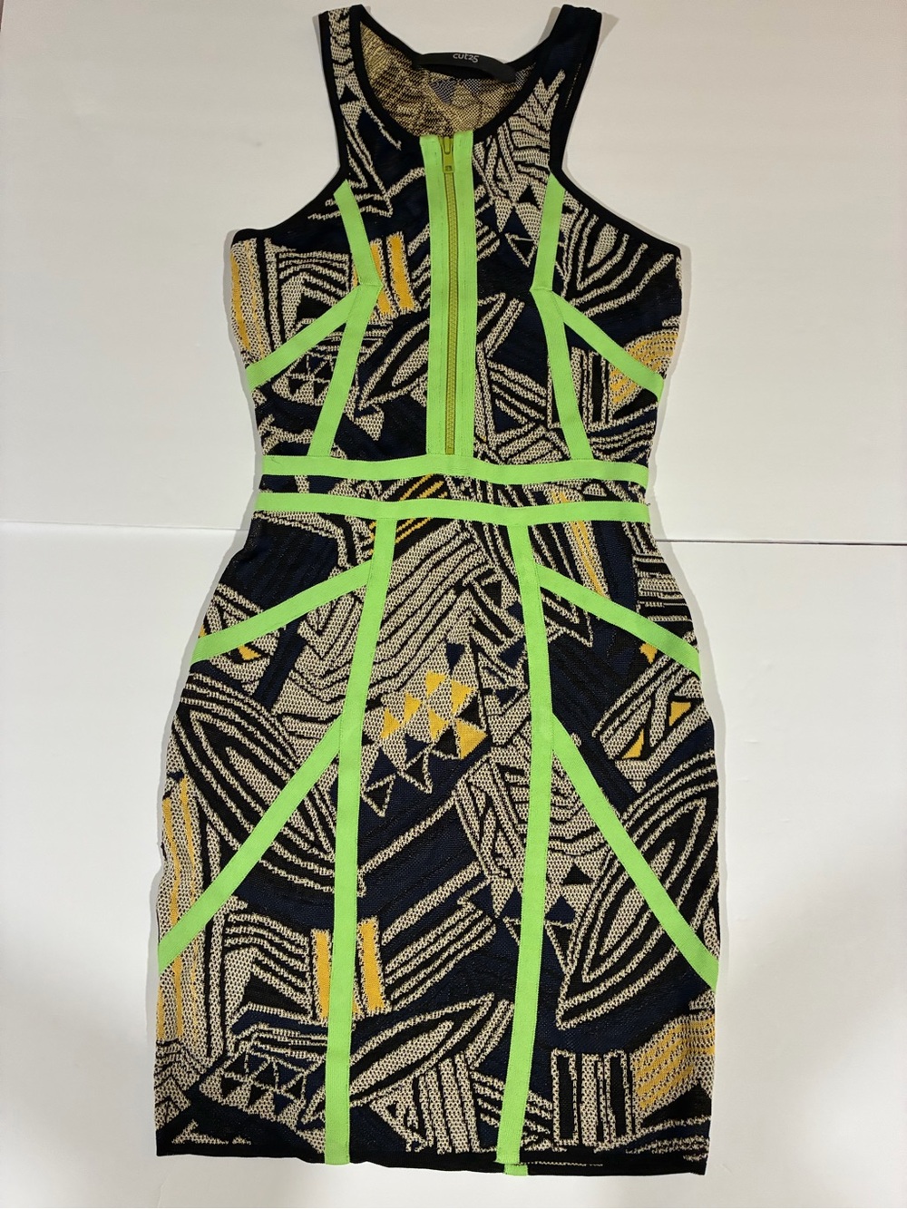 Cut25 by Yigal Azrouel Neon Geometric Bandage Bodycon Dress - Size XS